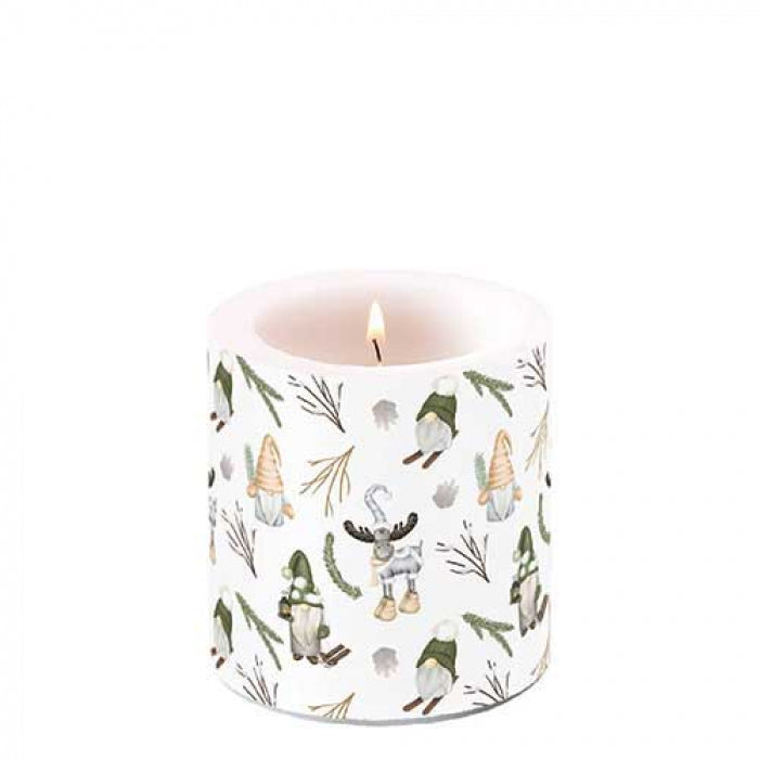 Karácsonyi átvilágítós viasz gyertya 8x7,5 cm Forest gnomes