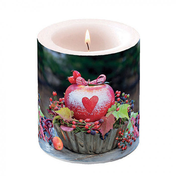 Átvilágítós karácsonyi viasz gyertya Snow dusted apple