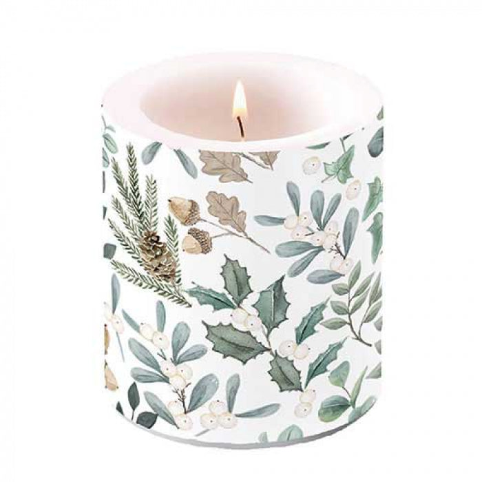 Karácsonyi átvilágítós gyertya Közepes Collection of Leaves