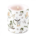 Karácsonyi átvilágítós viasz gyertya 10x10 cm Forest gnomes