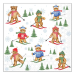 Karácsonyi szalvéta – Skiing bears, 33x33 cm, 20 db-os