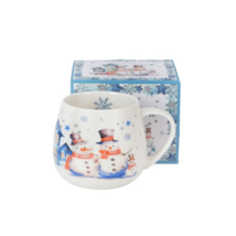 Karácsonyi Porcelán bögre 430 mldobozban, Snowman