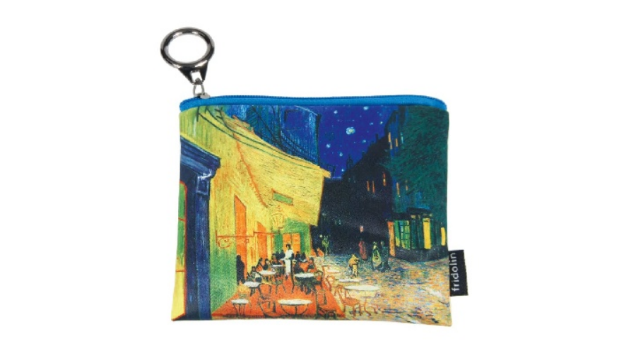 Mini pénztárca, polyester 12x1,5x10cm Van Gogh Kávéház éjjel