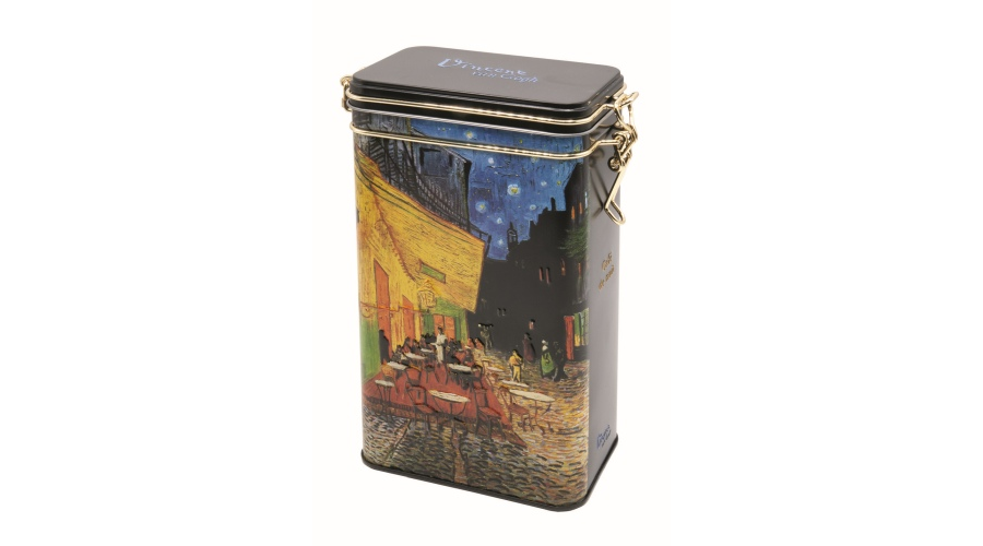 Csatos fémdoboz, dombornyomott,11x18x7,4cm Van Gogh Kávéház éjjel