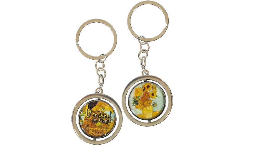 Kulcstartó fémkarika kétoldalasVan Gogh Napraforgók
