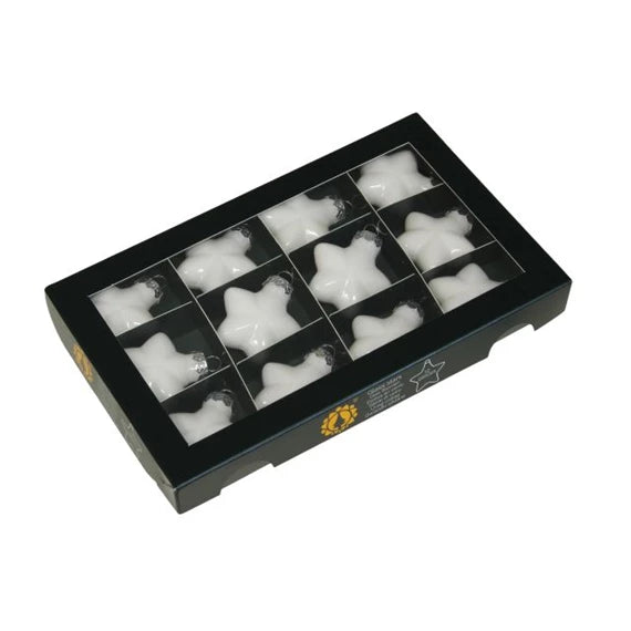 Karácsonyfadísz – csillag 4 cm fehér opál (12 db-os szett) – üveg