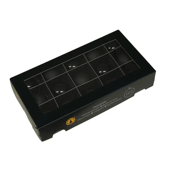 Karácsonyfagömb 4 cm fekete (15 db-os szett) – üveg