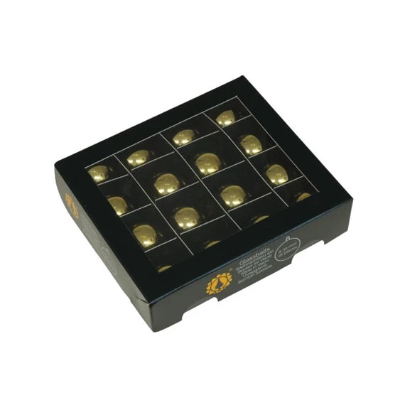 Karácsonyfagömb 3 cm fényes arany (16 db-os szett) – üveg