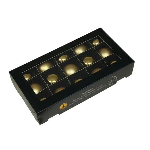 Karácsonyfagömb 4 cm vegyes arany (15 db-os szett) – üveg