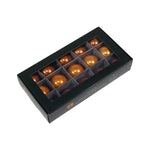 Karácsonyfagömb 4 cm karamellbarna (15 db-os szett) – üveg
