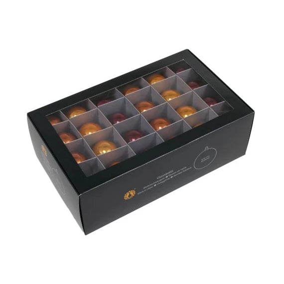 Karácsonyfagömb 4 cm karamellbarna (48 db-os szett) – üveg