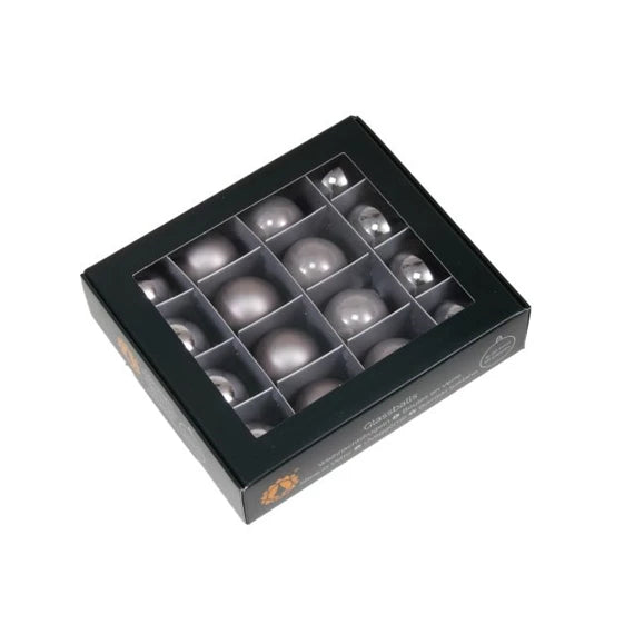 Karácsonyfagömb 3 cm tuffstone (16 db-os szett) – üveg
