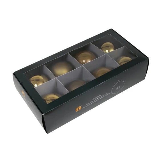 Karácsonyfagömb 8 cm cedar (8 db-os szett) – üveg
