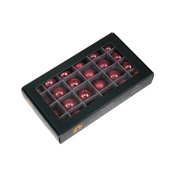 Karácsonyfagömb 2,5 cm ruby (24 db-os szett) – üveg