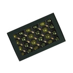 Karácsonyfagömb 2,5 cm fenyőzöld opál (24 db-os szett) – üveg