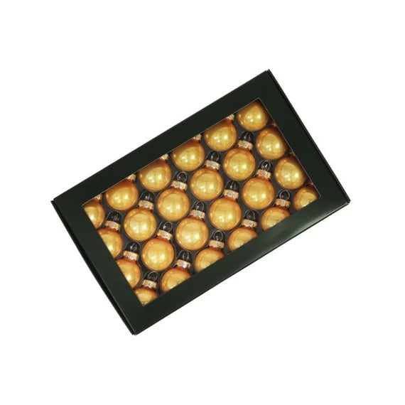 Karácsonyfagömb 2,5 cm arany opál (24 db-os szett) – üveg