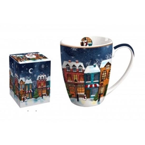 Karácsonyi porcelán bögre 350 ml dobozban Christmas City