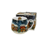 Karácsonyi porcelán bögre 430 ml dobozban Christmas City