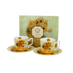 Porcelán két személyes kávés csésze szett Van Gogh Napraforgók 110 ml
