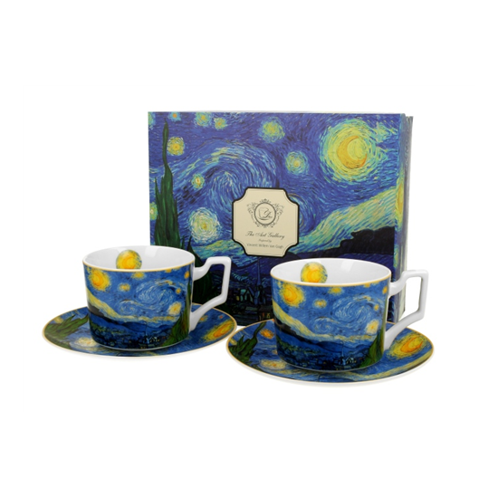 Porcelán két személyes csésze szett Van Gogh Csillagos éj 250 ml