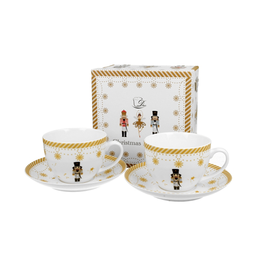 Karácsonyi porcelán csésze aljjal 270 ml 2 személyes dobozban Christmas Ballerina