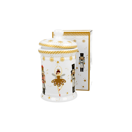 Karácsonyi porcelán keksztároló 11x19 cm 800 ml dobozban Christmas Ballerina