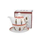 Porcelán diótörős egyszemélyes teáskészlet szett 300 ml dobozban Christmas Nutcracker