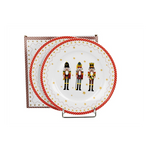 Porcelán diótörős desszerttes tányér szett 2db-os 19 cm dobozban Christmas Nutcracker