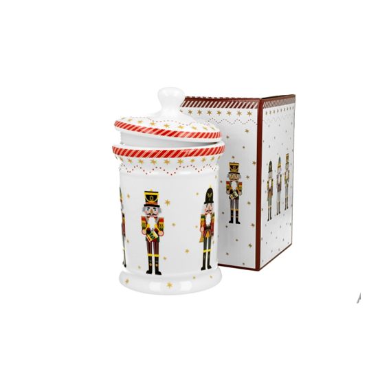 Porcelán diótörős keksztároló 11x19 cm 800 ml dobozban Christmas Nutcracker