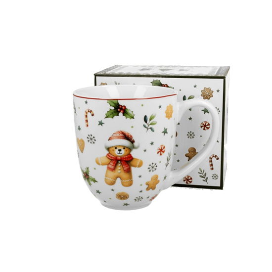 Karácsonyi porcelán mézeskalács macis bögre 1000 ml dobozban Christmas Cuties