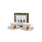 Karácsonyi porcelán mézeskalácsos macis csésze + alj 90 ml 2 személyes dobozban Christmas Cuties