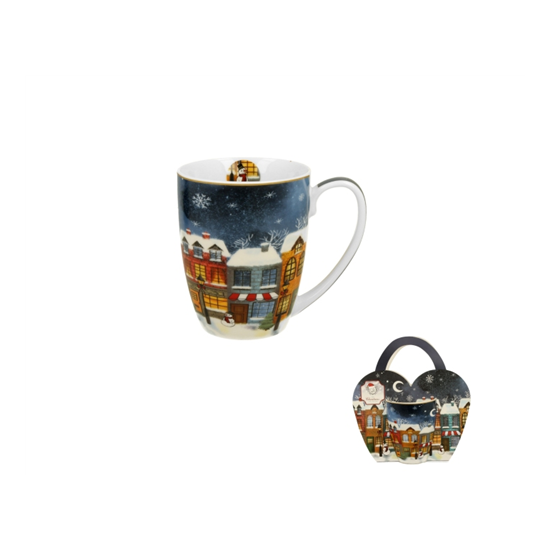 Karácsonyi porcelán bögre 360 ml díszcsomagolásban Christmas City