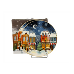 Karácsonyi porcelán desszertes tányér szett 2db-os 19 cm dobozban Christmas City