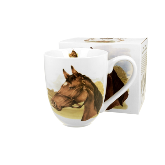 Porcelán lovas bögre nagyméretű 1000 ml dobozban Horse Portrait