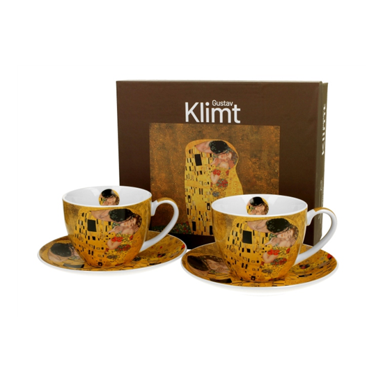 Porcelán csésze aljjal 270 ml 2 személyes dobozban Gustav Klimt A Csók