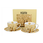 Porcelán csésze aljjal 270 ml 2 személyes dobozban Gustav Klimt Életfa