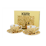 Porcelán csésze aljjal 110 ml 2 személyes dobozban Gustav Klimt Életfa