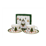 Karácsonyi porcelán csésze aljjal 90 ml 2 személyes dobozban Around Christmas Tree
