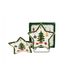 Karácsonyi porcelán csillag alakú tányér szett 2db-os 15x1 5 cm dobozban Around Christmas Tree