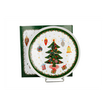 Karácsonyi porcelán lapostányér 25 cm dobozban Around Christmas Tree