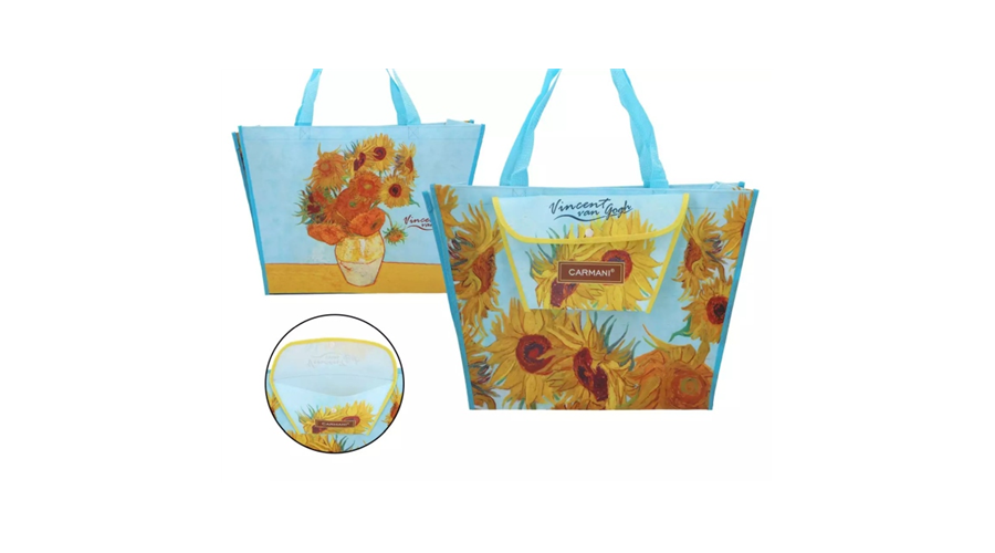 Válltáska kétoldalas,46x12x31cm műanyag Van Gogh Napraforgók