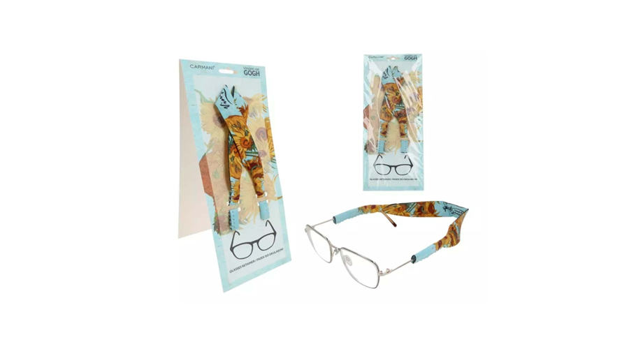 Szemüvegtartó texti fejpánt 36,3x2cm Van Gogh Napraforgók