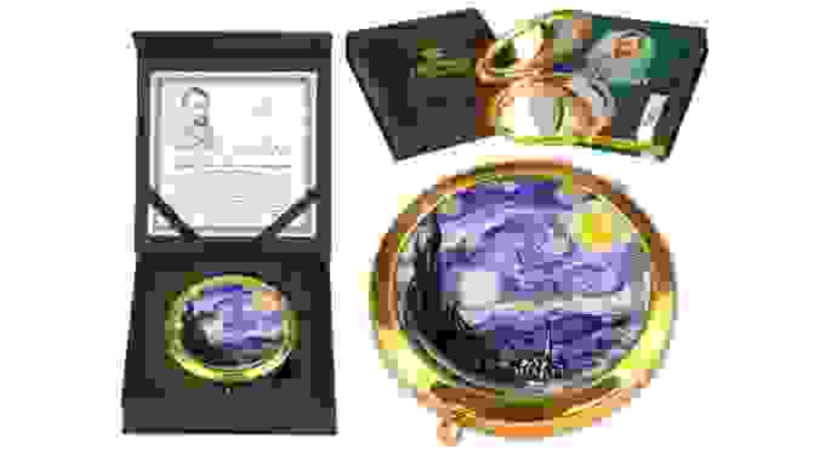 Kézitükör nagyítós, fémkeretben, 11cm Van Gogh Csillagos éj