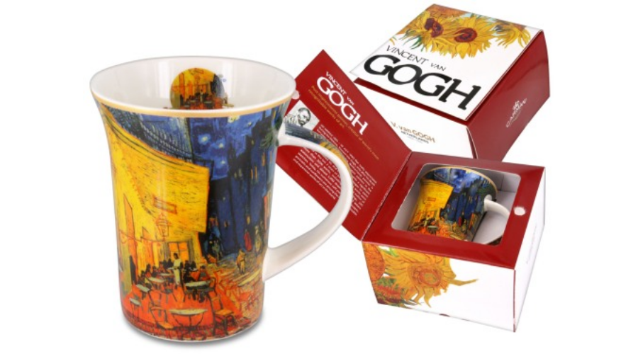 Porcelán bögre Van Gogh dobozban 350ml Van Gogh Kávéház éjjel