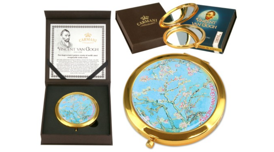 Kézitükör nagyítós,fémkeretben,11cm Van Gogh Mandulavirágzás