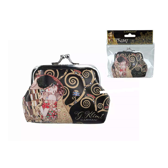 Klimt kicsi műbőr pénztárca A Csók mintával