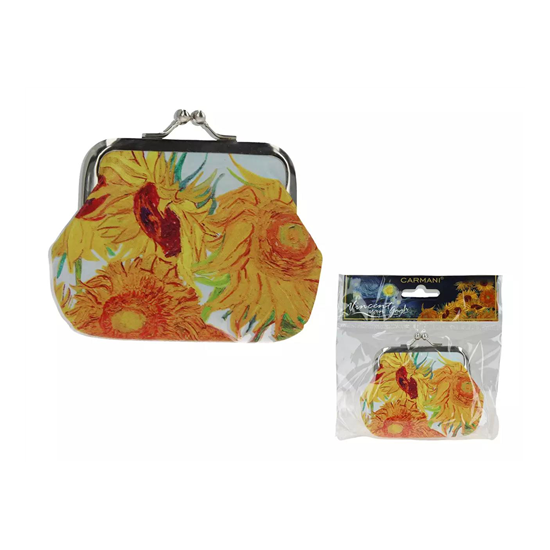 van Gogh kicsi műbőr pénztárca Napraforgók mintával