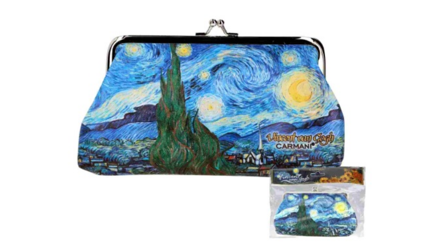 Műbőr pénztárca 20x10x1cm Van Gogh Csillagos éj