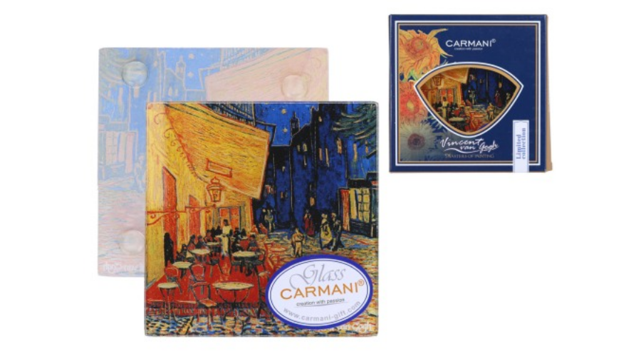 Üveg poháralátét 10,5x10,5cm Van Gogh Kávéház éjjel