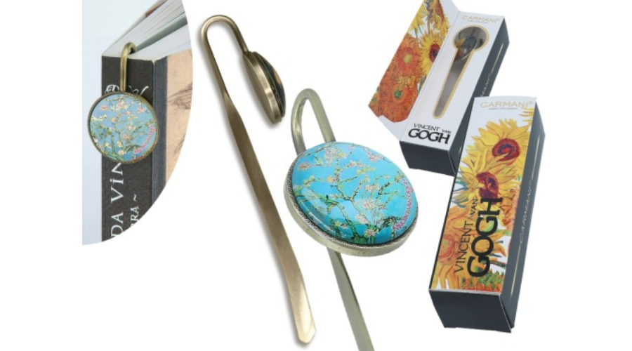 Könyvjelző 14,5x4,5x3cm fémVan Gogh Mandulavirágzás